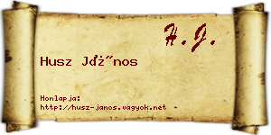 Husz János névjegykártya